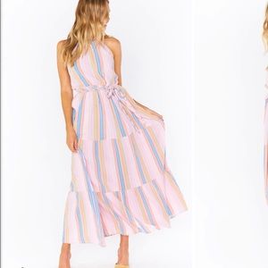 Show Me Your Mumu Maxi Rainbow Halter Dress